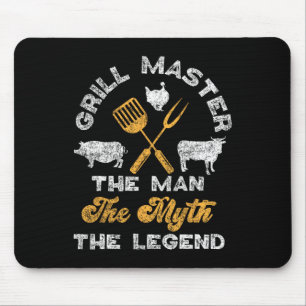 Bbq Smoker Grill Master The Man The Myth The Legen Mouse Mat