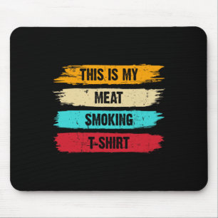 Bbq Smoker Themed Retro - Vintage My Meat Smoking Mouse Mat