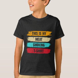 Bbq Smoker Themed Retro - Vintage My Meat Smoking  T-Shirt