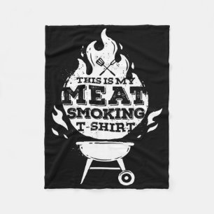 Bbq Smoker Vintage This Is My Meat Smoking Fleece Blanket