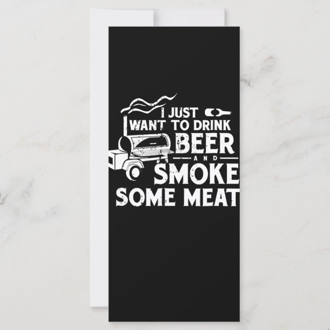BBQ Smoking Pitmaster Gift Drink Beer Smoke Meat (Front)