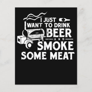 BBQ Smoking Pitmaster Gift Drink Beer Smoke Meat Flyer