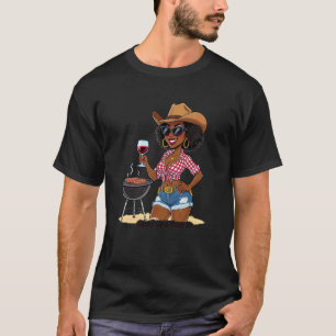 BBQ Snatched Queen Black Woman Cowgirl T-Shirt