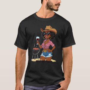 BBQ Snatched Queen Black Woman Cowgirl T-Shirt