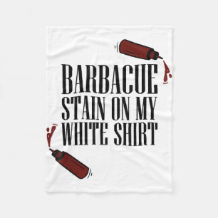 BBQ Stain on my White  Fleece Blanket
