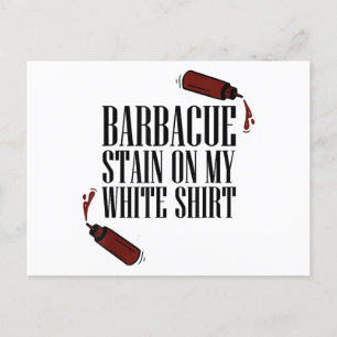 BBQ Stain on my White  Holiday Postcard