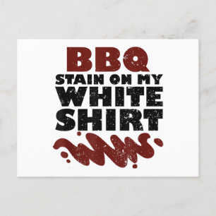 BBQ Stain on my White  Holiday Postcard
