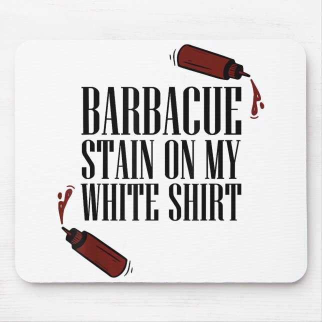 BBQ Stain on my White  Mouse Mat (Front)