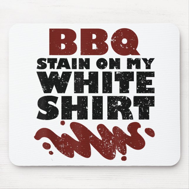 BBQ Stain on my White  Mouse Mat (Front)