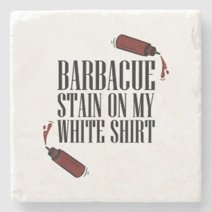 BBQ Stain on my White  Stone Coaster