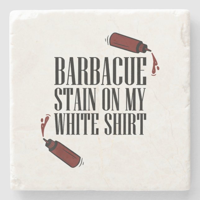 BBQ Stain on my White  Stone Coaster (Front)