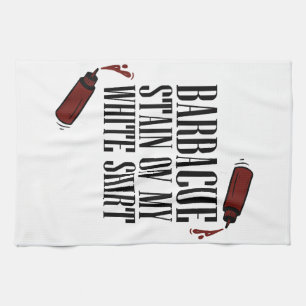 BBQ Stain on my White  Tea Towel