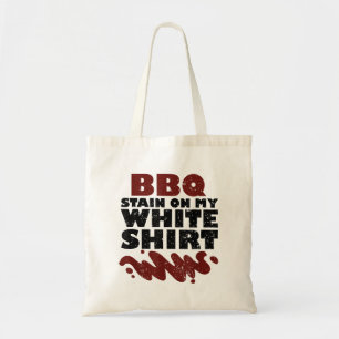 BBQ Stain on my White  Tote Bag