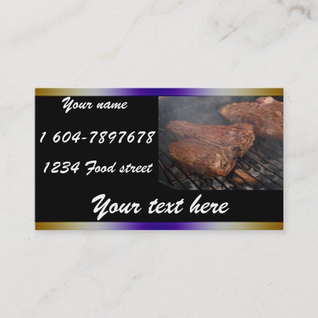 BBQ steaks on the grill Dinning Cards (Front)