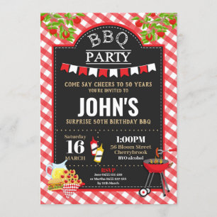 BBQ Surprise Birthday Party Any Age Invitation