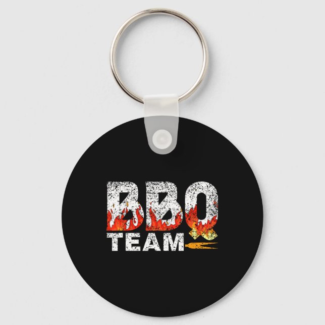 Bbq Team Meat Byrbecue Grilling Grill Bbq  Key Ring (Front)