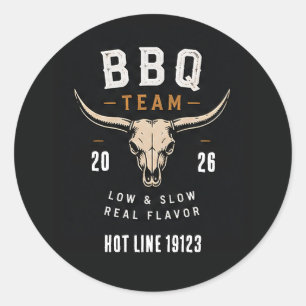 🐂 BBQ Team Smokehouse Restaurant Staff 🐂 Classic Round Sticker