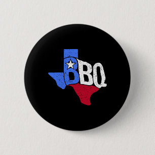 Bbq Texas State Flag And Byrbecue Map  6 Cm Round Badge