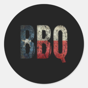 Bbq Texas State Flag Byrbecue Classic Round Sticker