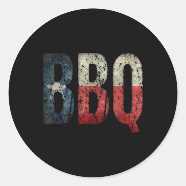 Bbq Texas State Flag Byrbecue  Classic Round Sticker (Front)