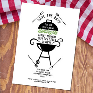 BBQ themed modern family reunion Invitation