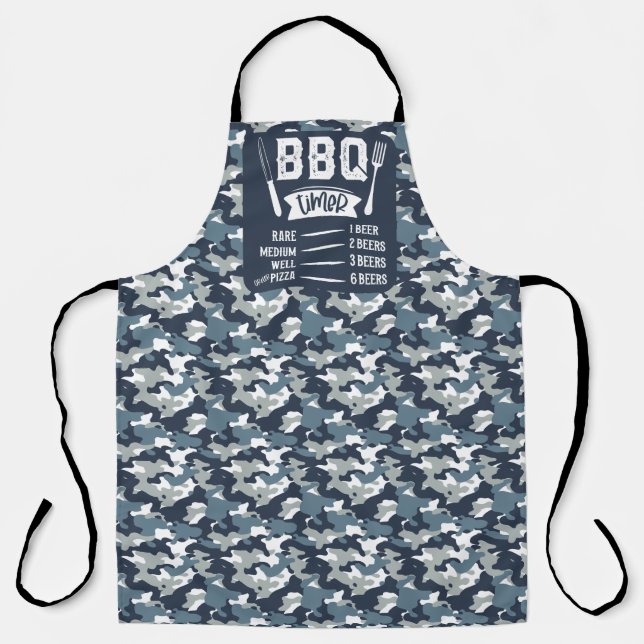 BBQ Timer All Over Print Apron (Front)