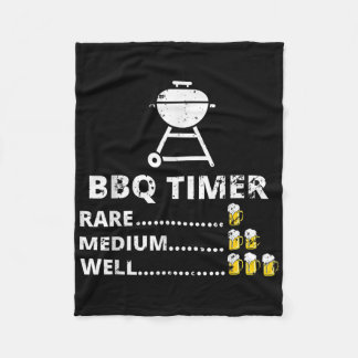 Bbq Timer Barbecue Funny Grill Grilling Gift Fleece Blanket