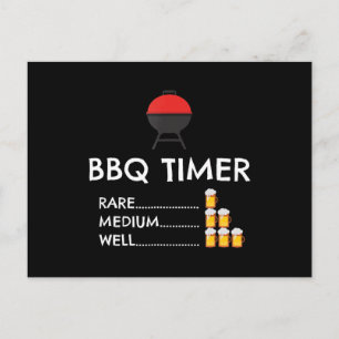 BBQ Timer Barbecue Funny Grill Grilling Gift Holiday Postcard