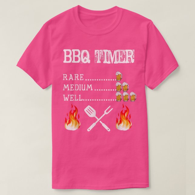 BBQ Timer Barbecue Funny Grill Grilling Gift Men W T-Shirt (Design Front)