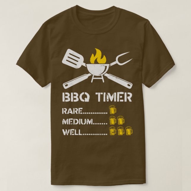 BBQ Timer Barbeque Beer T-Shirt (Design Front)