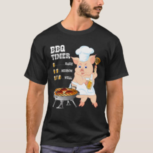 Bbq Timer Beer Barbecue Funny Men Meat Smoker T-Shirt