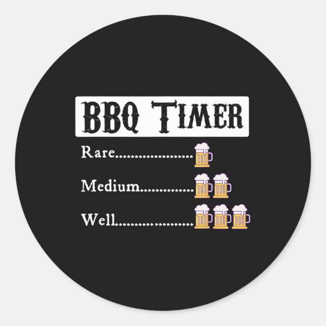 Bbq Timer Byrbecue  Classic Round Sticker (Front)