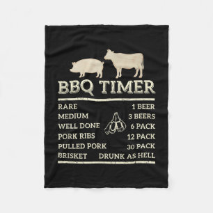 Bbq timer for dad father's day birthday party fun  fleece blanket