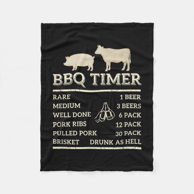 Bbq timer for dad father's day birthday party fun  fleece blanket (Front)