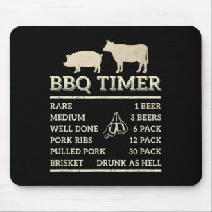 Bbq timer for dad father's day birthday party fun mouse mat