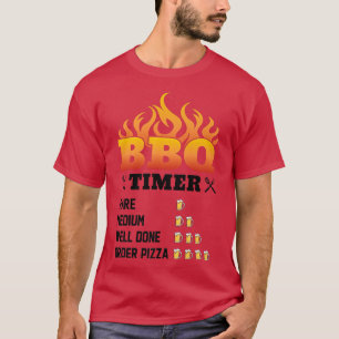 BBQ Timer Rare Medium Well Done Order Pizza Grilli T-Shirt