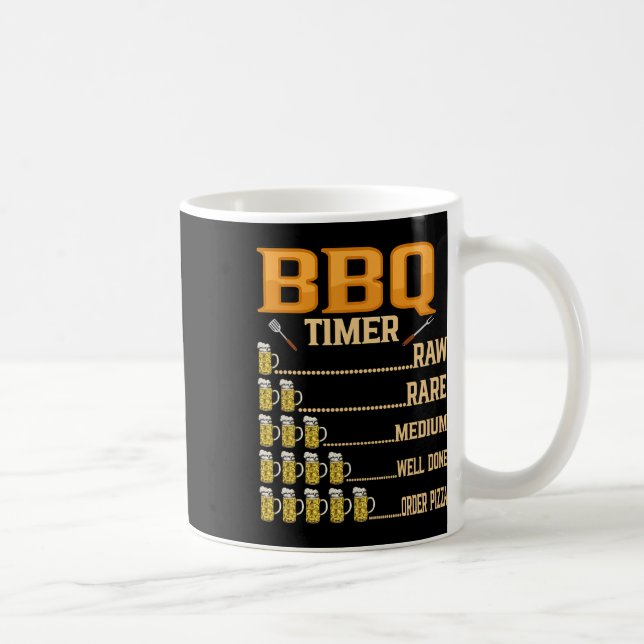 Bbq Timer Raw Rare Medium Well Done Grill Lovers  Coffee Mug (Right)