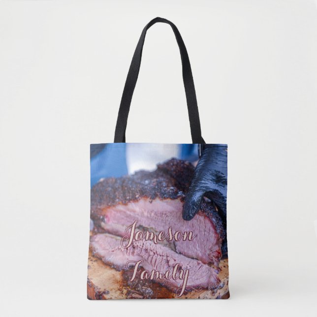 BBQ Tote Bag Family Cooked Meat Food (Front)