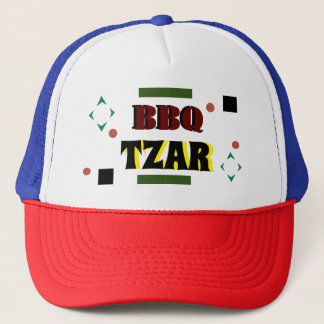 BBQ Tzar Multicolored Abstract Text Trucker Hat