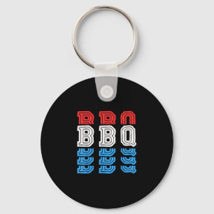 Bbq Us Flag Barbecue Grilling Fathers Day Memorial Key Ring