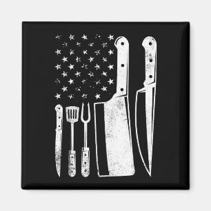 Bbq usa flag patriotic fourth of july master chef  magnet