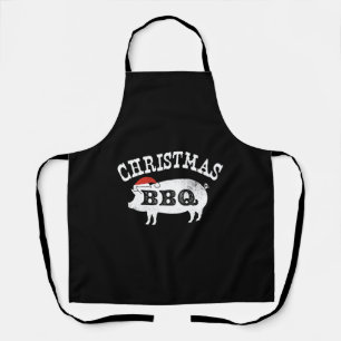 BBQ Vintage Distressed Santa Hat Pork Apron