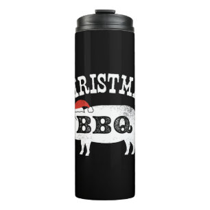 BBQ Vintage Distressed Santa Hat Pork Thermal Tumbler
