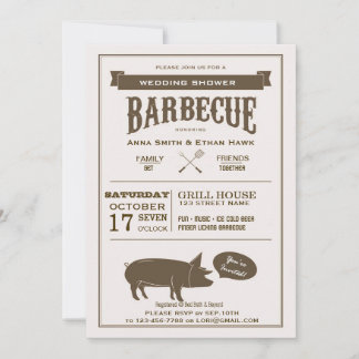 BBQ Wedding Couple's Shower Party Invitation