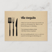 BBQ Wedding Information Details Enclosure Card