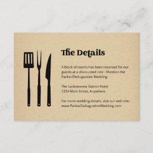 BBQ Wedding Information Details Enclosure Card
