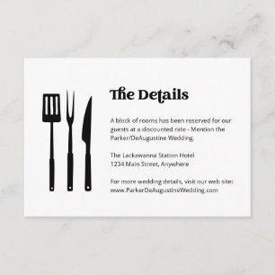 BBQ Wedding Information Details Enclosure Card