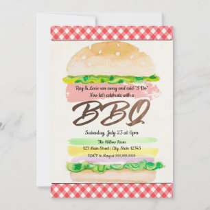 BBQ Wedding Reception Invitation