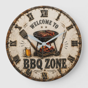 BBQ Zone Barbecue Grill Large Clock