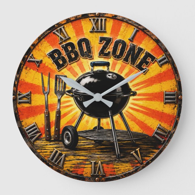 BBQ Zone Grill Master Outdoor Kitchen & Man Cave  Large Clock (Front)